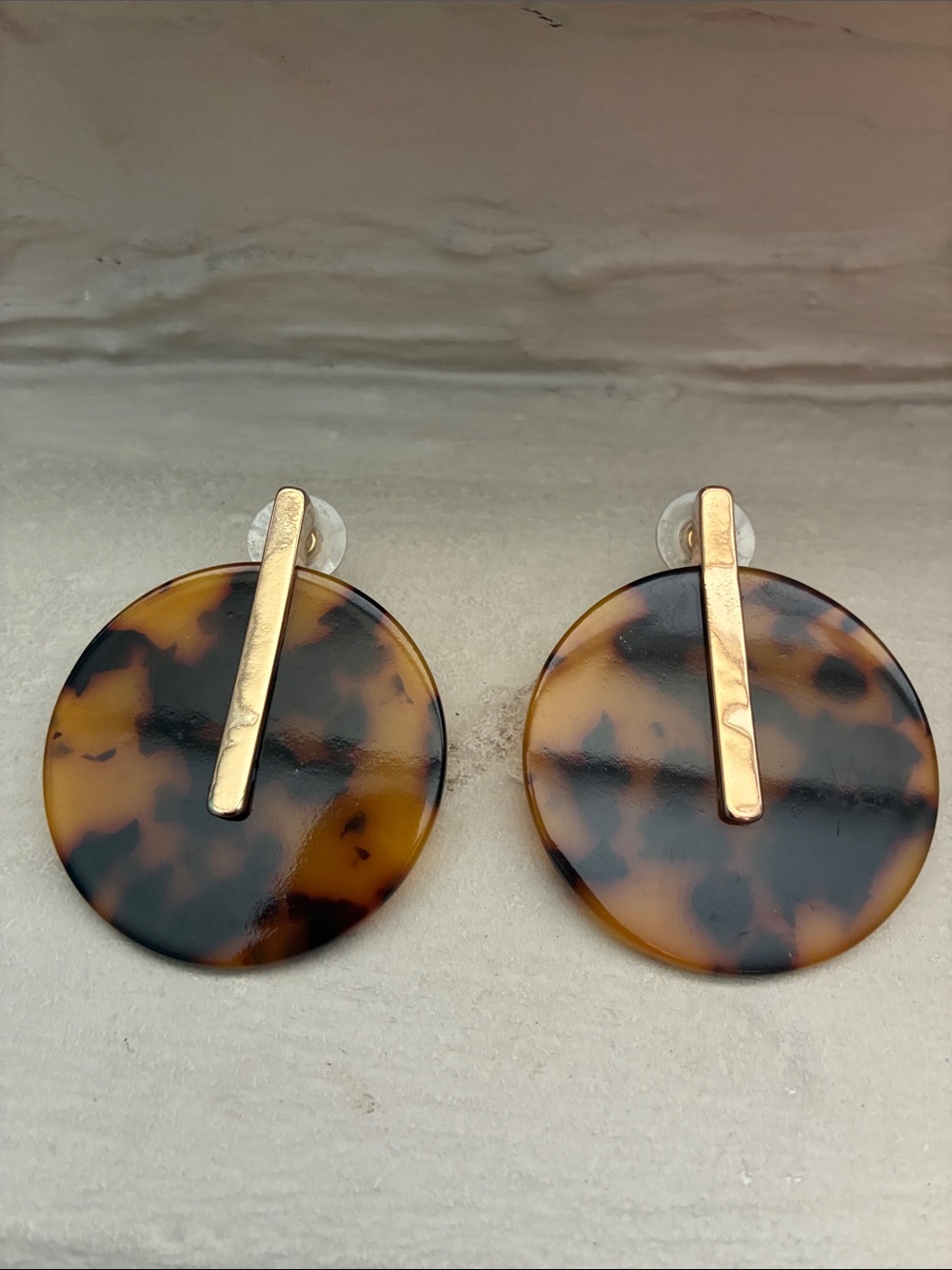 BaubleBar Tortoiseshell Disc Drop Earrings with Gold Accent